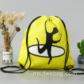 Beg Drawstring Polyester Nylon 210D RPET RPET dengan logo dengan logo